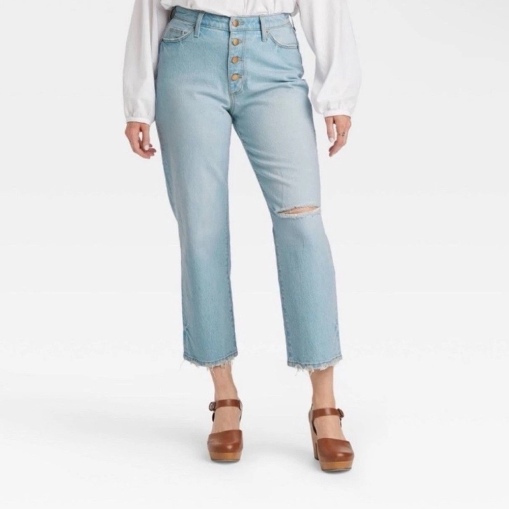Universal Thread Vintage Straight High Rise Sz 10/30R Women's Cropped Jeans
